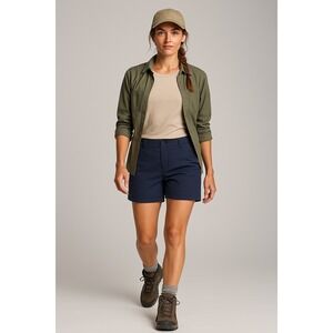 Columbia PFG Shorts Womens 4 Blue High Rise Outdoor Fishing Quick‎ Dry Sports